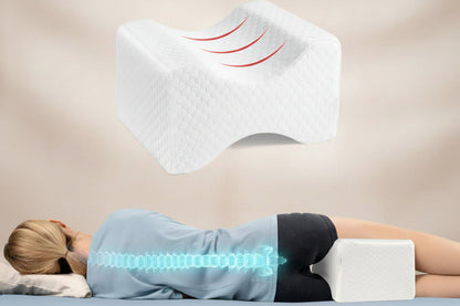 Leg Pillow,Side Pillow,Memory Foam Knee Pillow with Side Sleeping Belt,Leg Knee Pillow with Removable and Washable Cover