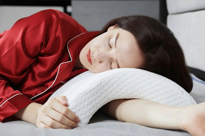 1Pc Sleeping Pillow Couple Pillow Arm Pillow Slow Rebound Pressure Cuddle Pillow Memory Foam Travel Arched Shaped U Pillow