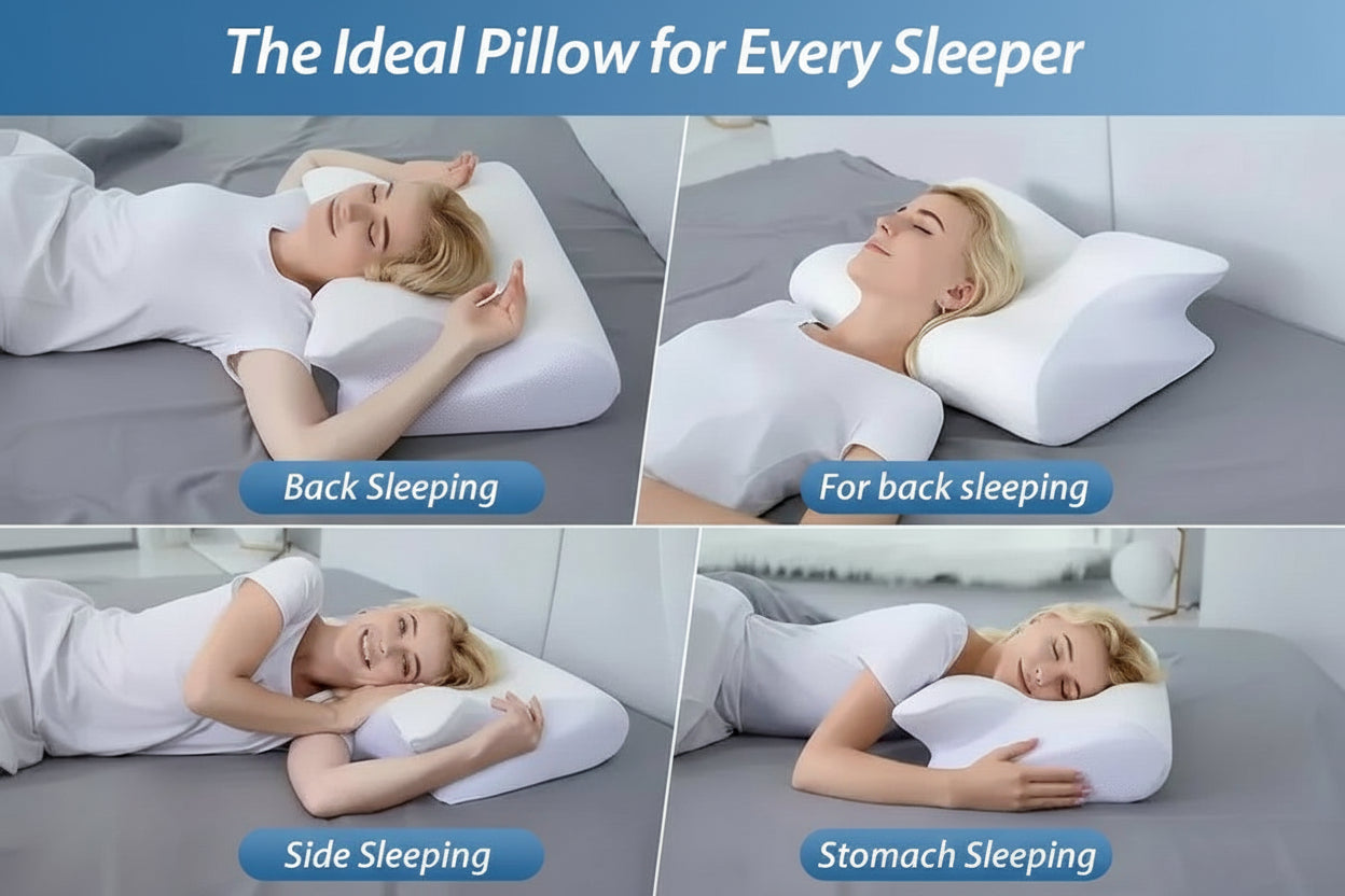 Butterfly Sleep Memory Neck Massage Pillow Slow Rebound Memory Foam Sleep Pillow Cervical Orthopedic Pain Relif Ergonomic Pillow
