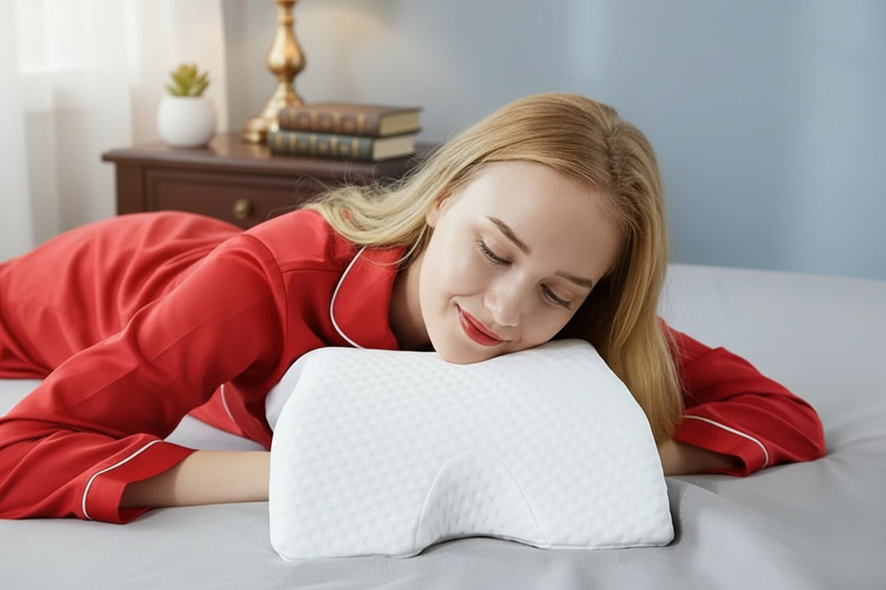 1Pc Sleeping Pillow Couple Pillow Arm Pillow Slow Rebound Pressure Cuddle Pillow Memory Foam Travel Arched Shaped U Pillow