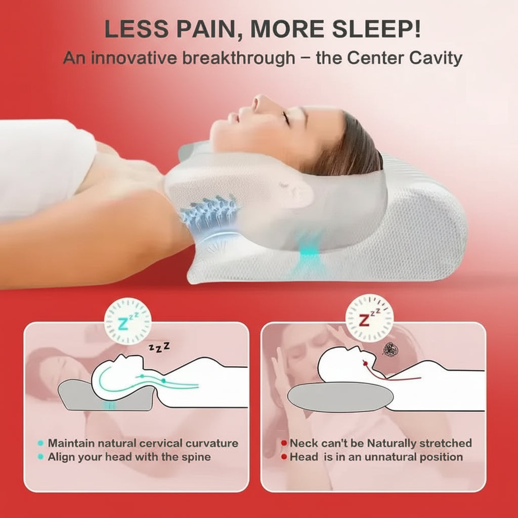 Butterfly Sleep Memory Neck Massage Pillow Slow Rebound Memory Foam Sleep Pillow Cervical Orthopedic Pain Relif Ergonomic Pillow